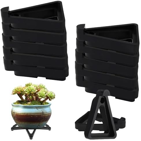 JISRKP 20 Pcs Plant Pot Feet, Invisible Triangle Plant Pot Feet Outdoor, Breathable Non Slip Garden Pot Feet for Garden Plants,Indoor Outdoor Gardening Plant Holder(Black)