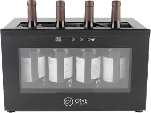 Bewitched Cavevinum CV-7D Expositor de Barra para Vinos Tintos, Acero Inoxidable, con Capacidad para Botellas de 75 cl o 3 Magnum de 1,5 L,Negro 26.8x44.3x27 cm