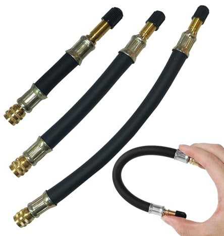 KAIYAYA 3 Pezzi Estensione della Valvola per Pneumatici,Flessibile Adattatore Valvola in Gomma Estensione Pneumatico Auto Camion Ruota Pneumatici Prolunga Stelo Adattatore per Moto Bici da Strada