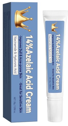 14% Sieri All'acido Azelaico, 30G Crema Viso All'acido Azelaico, Sieri Idratanti per Visos Contro la Rosacea, Crema Visos Schiarente per la Rimozione Delle Macchie Scure, per Tutti Tipi di Pelle