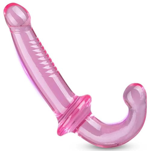 FLYSL Double Gode pour Strap-on Sex Toýs Couple Lesbiennes,Double Penetrateur Couple,Plug Anale Plug Anal Femme,Godes Ceintures Godemichets avec Ventouse,Jouet Sexualité Couple (Pink transparent)