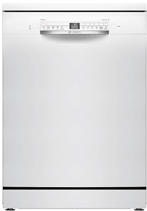 Bosch SMS2HTW08E Serie 2 fristående diskmaskin, 60 cm, Smart Start, bekräftad hygienisk prestanda, extra torkning, Favoritprogram, Silence on Demand, AquaStop, Home Connect-app, vit