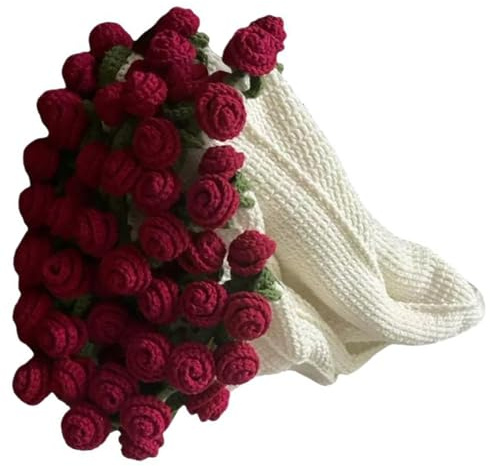 Gissroys Couverture florale au crochet avec aiguille à crochet, instructions étape par étape (français non garanti) et accessoires de tricot pour débutants, couverture florale