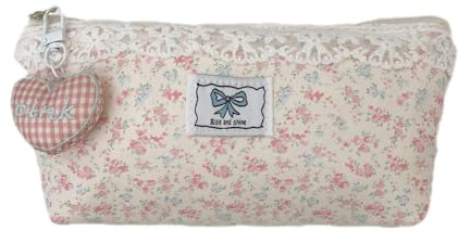 FIRSTXIU Estuche de encaje floral de gran capacidad para gomas de borrar, reglas, marcadores, soportes de almacenamiento, caja floral de encaje, b