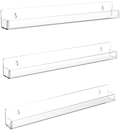 GAOJUNAN Organizzatore Smalti Mensola Porta Smalto da Parete in Acrilico Trasparente, Organizer Multiuso for Occhiali Sole Porta Smalti per Unghie(3pcs)