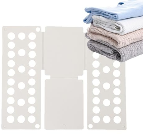 Plieur De Vetement, Planche A Plier Le Linges, Plieur De Linge, Machine A Plier Le Linges, Plieuse À T-Shirts, Planche À Pliers Les Vêtements en Plastique, pour Chemises, Pulls, Serviettes(Blanc)