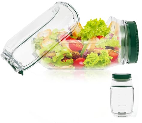 VAVPUP Original Salad Pod - 700ML Side Open Design with Leakproof Dressing Container,Microwave/Dishwasher/Freezer Safe for Meal Prep & Travel,Ideal for Home,Outdoor & Party Use (1pcs)