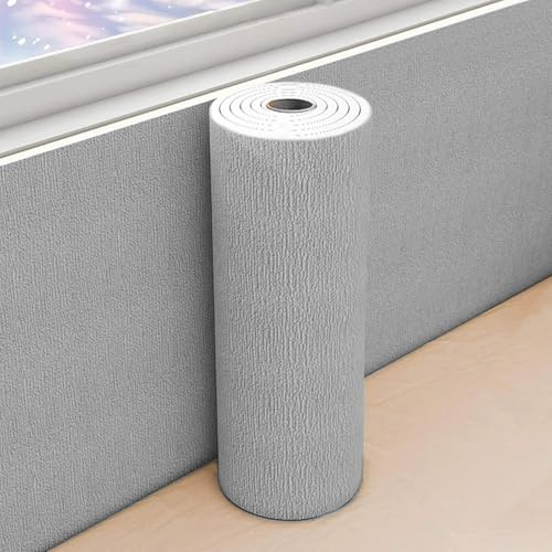 Aeovot Rouleau Papier Peint Isolant Thermique Autocollant - Mousse XPE de 5 mm Papier Peint Adhésif Mural Imperméable Anti-Humidité 3D Coussin Mural Panneaux Muraux pour Murs Décoratifs(Gris,50cmx5m)
