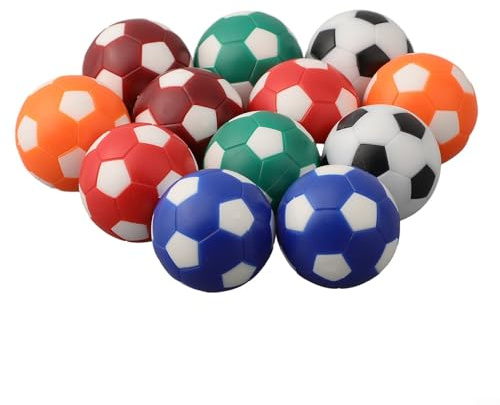 12 bunte Kickerbälle für Mini-Fußballtisch, 32 mm Durchmesser, Kunststoff-Set