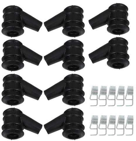 HINTRMENT 10 Stück Hochdruck Zündkerzenstecker für Kettensägen mit Gummikappe und Integriertem Sicherungsring Zündschutz für Outdoor Forstarbeiten und Tragbare Motorsägen