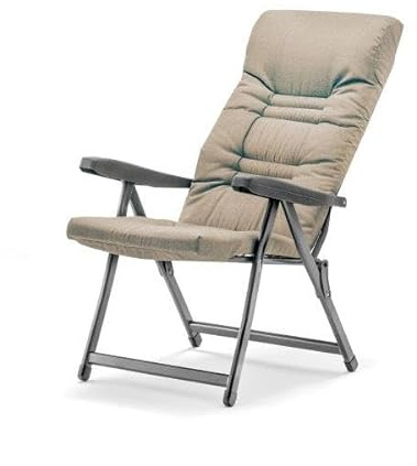 MA MAISON Sedia Reclinabile Imbottita 122X60X61 cm - 6 Posizioni, Braccioli Ergonomici, Struttura in Acciaio, per Interno, Esterno, Regolabile, Richiudibile, in Tessuto - Made in Italy SABBIA