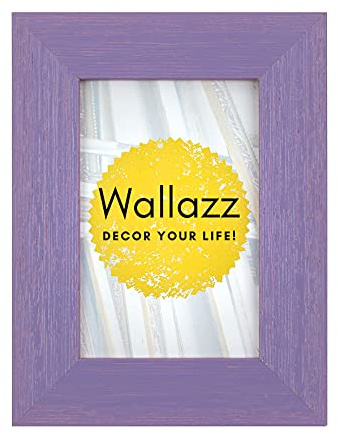 Wallazz Cornice Portafoto in Legno Pregiato - Made in Italy - Vetro Sintetico Infrangibile Crilex - Disponibile in Diverse Varianti - Design Italiano e Qualità Artigianale, 20x30cm Lilla