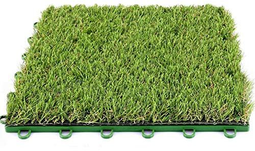 UKELER Artificial Grass for Dogs/Pet | Extra-Heavy & Soft Outdoor Pet Turf/Lawn Rug/Doormat- Easy to Clean with Drain Holes- Easy to Store with Free Splicing- 1×1 ft, 6 Tiles (6 Sq ft)