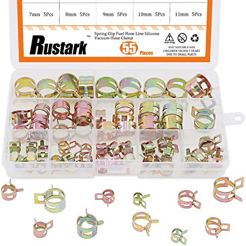 Rustark 55 Stück Kraftstoffleitung Schlauchschellen Schlauch Federklemmen Sortiment Set Benzinschlauch Schellen Kraftstoffleitung Schlauchschellen Befestigung Rohrschellen7 8 9 10 11 12 14 15 16 17mm