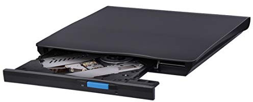 HIOD Esterno unità Ottica Portatile unità CD/Dvd +/- RW USB 2.0 Bruciatore Nero