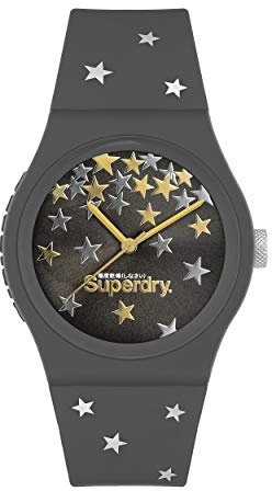 Superdry Damen Analog Quarz Uhr mit Silicone Armband SYL275E
