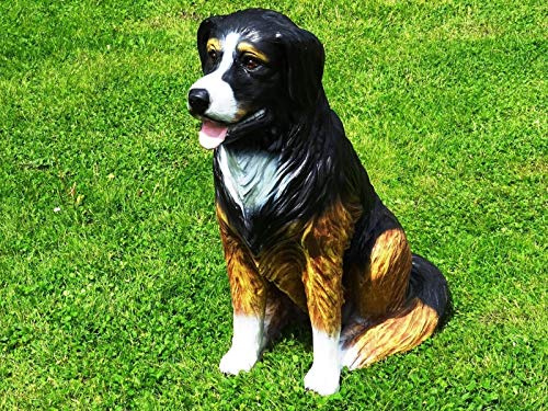 XL Berner Sennenhund in LEBENSGROSS Hund Premium Garten Deko 80cm