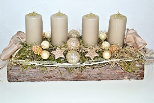 Generisch Adventskranz Natur braun 40 cm künstlich Weihnachten Adventsgesteck Deko