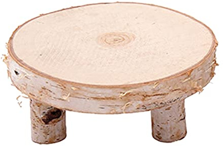 Amosfun Stool Candle Holder Wood Cake Stand Candle Holder Large Wood Slices Serving Trays for Table Centerpiece Wedding Cake and Cheese Board Wooden Candlestick Holder
