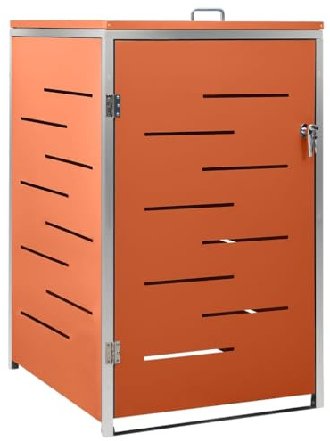 vidaXL Abri pour Poubelle, Cache-Poubelle avec Couvercle, Boîte de Rangement à Poubelles Jardin Extérieur, 69x77,5x112,5 cm Acier Galvanisé