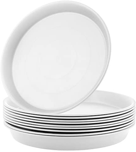 JOIKIT Blumentopf-Untersetzer, 30 cm, Weiß, Kunststoff, für Innen- und Außenbereich, 10 Stück