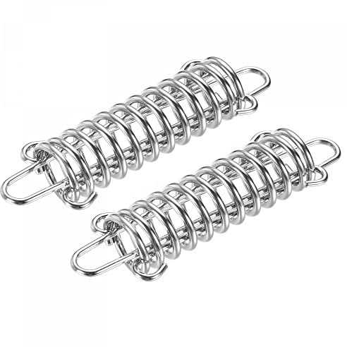 sourcing map Hebilla de resorte para tienda de campaña, 120 x 37 mm, tensor de cuerda de acero inoxidable, accesorios para toldos, lonas de alambre, paquete de 10