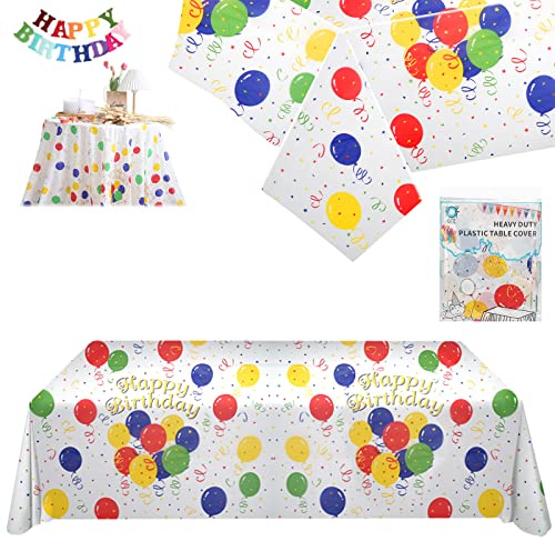 Rettangolare Plastificata Copritavolo con Palloncini - Tovaglia Compleanno, 137 x 274 cm, Rotolo di Carta per Feste e Matrimoni