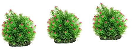 POPETPOP 3stücke Künstliche Pflanzen Aquarien-Dekoration Lebensnahe Pflanze Ornament Simulierte Terrarium-Dekoration Für Aquarien Und Fischbecken Plastik Weihnachtsbaumblume Höhe