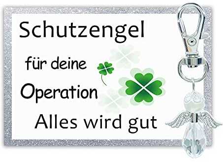 MKISHINE Schutzengel Schlüsselanhänger für die Operation - Alles wird gut- Glücksbringer Ermutigung, Bestärkung, Aufheiterung, Zuspruch