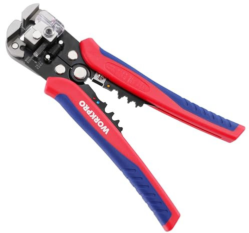 WORKPRO Automatic Wire Strippers, 3 in 1 Wire Cutters, Electrical Terminal Crimper, Automatic Stripping Pliers AWG 24-10 (0.2-6.0 mm²) for Wire Stripping, Cutting, Crimping