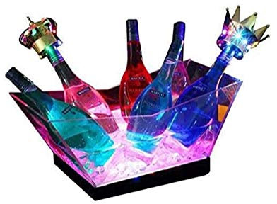 Collic Led Light Ice Bucket, Large Capacity Champagne Bucket Wine Cooler with Multi Colors Changing,Home Decoration/Led Ice Bucket