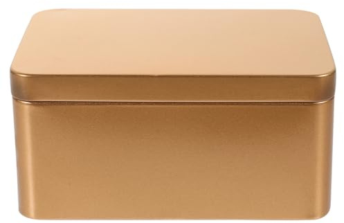 HOMSFOU Weißblechbox Mit Deckel Rechteckige Teeblatt-Vorratsbehälter Und Süßigkeiten Organizer Für Zuhause 5.12X3.15X2.36 Zoll Für Küche Reise Und Geschenkdeko