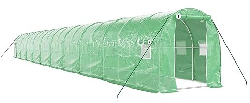 vidaXL Serre avec Cadre en Acier Vert 40 m² 20x2x2 m