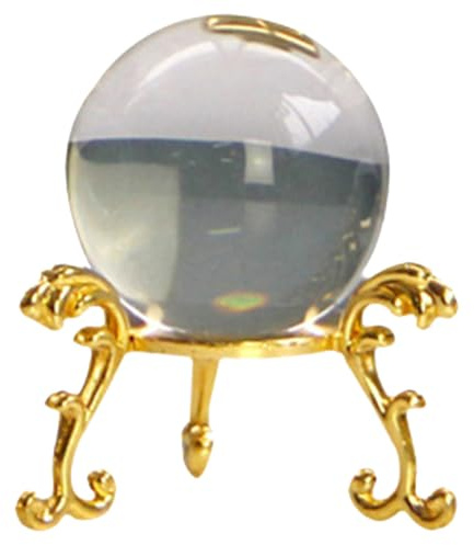 Ciieeo Esfera de Cristal Decorativa Transparente con Base y Soporte