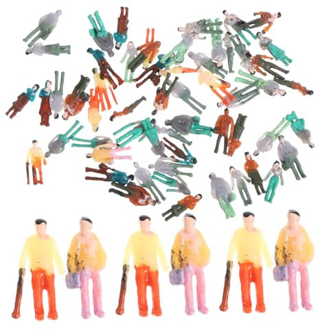 STOBOK 300piezas Figuras De Miniatura Pintadas Multicolor Aleatorias para Modelismo De Paisajes y Escenarios