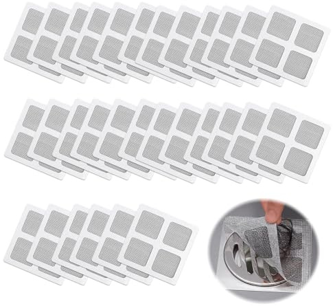 Lot de 100 Attrape Cheveux Autocollants Jetables pour Canalisations de Douche Protection De Drain Filtre Evier Autocollants en Maille pour Canalisations de Douche Autocollants de vidange de Sol