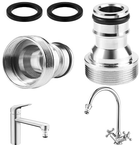 TYSM-CC Raccords de Robinet universels pour mitigeur 2 Pièces Adaptateur de Tuyau M24 Adaptateur Robinet Tuyau Arrosage Connecteur Nez de Robinet Laiton pour Tuyau d'arrosage