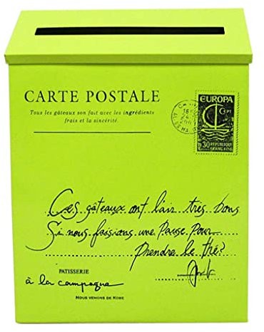 Buzón grande de metal galvanizado americano vintage | Buzón de pared con cerradura | para decoración del hogar rural | 23 x 6 x 30 cm - Verde