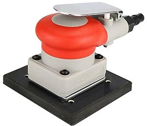 Doppelschleifmaschine, Bandschleifer, 100 * 110 mm Klemmtyp Bördelgehäuse, pneumatisches Luft-Quadratpolierer, Schleifpapier, Sandshaker, Schleifer, Polierwerkzeug zum Schärfen(813S n 20pcs paper)