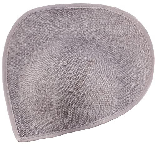 Zkydhbd Sinamay-Hut, tropfenförmig, Sinamay-Untertasse, umgedrehte Krempe, Fascinator, Untertasse, Millinerie-Basis, Sinamay-Basis, grau, 41