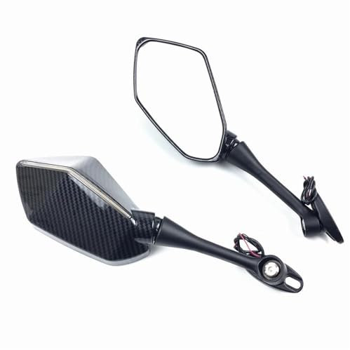 GQUIKGW Motorrad Rückspiegel Rückspiegel Für H-ONDA CBR650R F CBR1000RR CBR600RR Motorradspiegel Blinker Drehbarer Rückspiegel(DEEP Black)