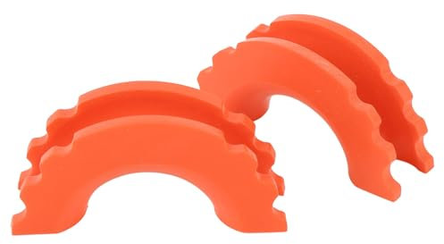 Kit de Arandelas de Grilletes de Anillo D de Protección y Tranquila, Evita el Traqueteo con Material de PVC, Snap - en Diseño, para 3 Grilletes de 4 Pulgadas (ORANGE)