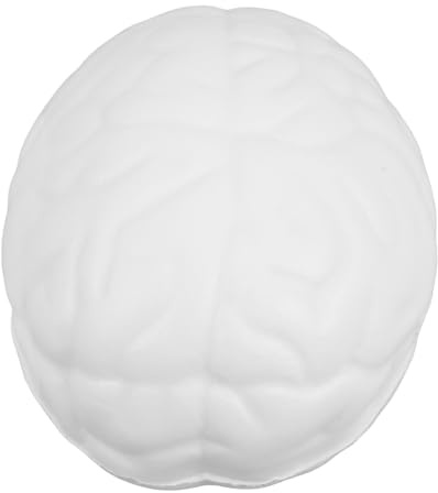 ibasenice Balle Anti-Stress de Cerveau en PU Blanc, Jouet Portable pour Garçon et Filles et Adultes, Soulagement du Stress, Jouet Mou Relaxant et Facile à Transporter