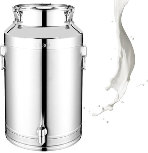 Adima Pot à lait avec grande capacité 304 Acier Inoxydable Hermétique Pot À Lait Pot à lait avec grande capacité réservoir à thé Pichet à lait 15L/20L/28L,20L