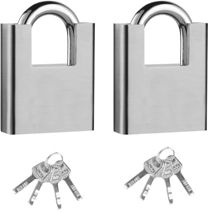 2 candados resistentes con llaves para exteriores, 40 mm, impermeables, industriales, de alta seguridad, resistentes a la intemperie, para contenedores, almacenes, garajes, obturadores, puertas