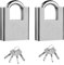 Lot de 2 cadenas avec clé - 40 mm - Résistant aux intempéries - Cadenas de sécurité - Cadenas avec clé pour garage, porte de cave, casier