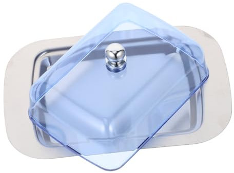 SECFOU Caja De Mantequilla De Acero Inoxidable Con Tapa Recipiente Para Mantequilla Para Cocina Almacenamiento Mostrador