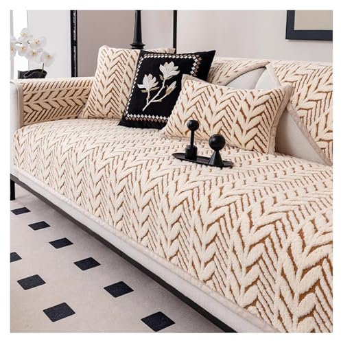 FYFWPA Sofa Überzug Weiche Baumwollflaum Sofabezug: Hund Katze Sofaschoner Anti Rutsch Vintage Couch Überzug für U Form L Form Sektionssofa für 1 2 3 4 Sitzer Sofa(Brown,70 * 120cm)
