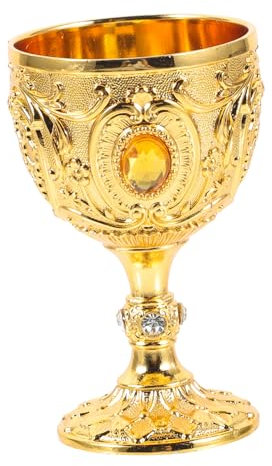 Gatuida Coupe à Liqueur Vintage en Alliage D’Aluminium Doré, 30 Ml, Style Européen, Pratique et Résistante, pour Vin et Glace, Usage Maison