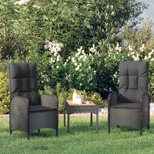 XINCXIN Gartenstühle 2 STK., Gartensessel Gartenstühle Gartenmöbel Stuhl Geeignet für Outdoor Garden Pool Terrace Poly Rattan Schwarz
